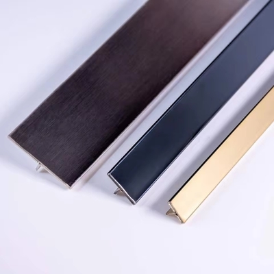 Giá tốt. Trang trí đánh bóng hình chữ T 304 gạch phụ kiện biên trang trí hồ sơ gạch thép không gỉ trang trí sàn tường trực tuyến